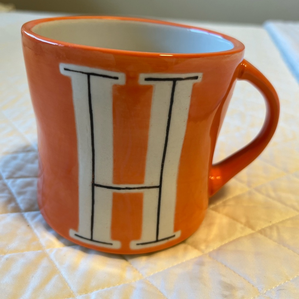 Anthropologie Hand painted Initial "H" Mug
